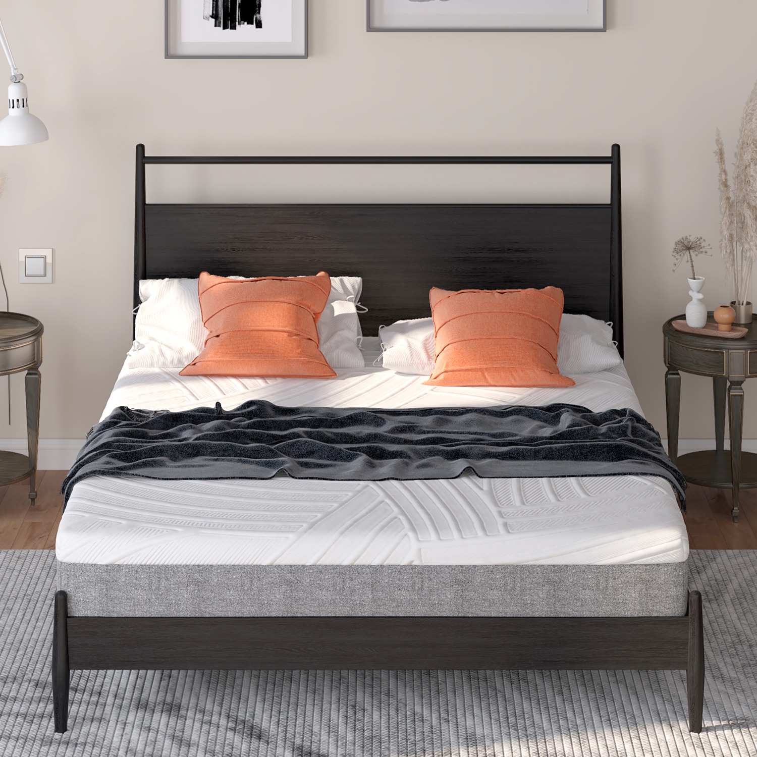 Costway 8" Mattress Gel Infused Memory Foam Medium Firm Bamboo Charcoal