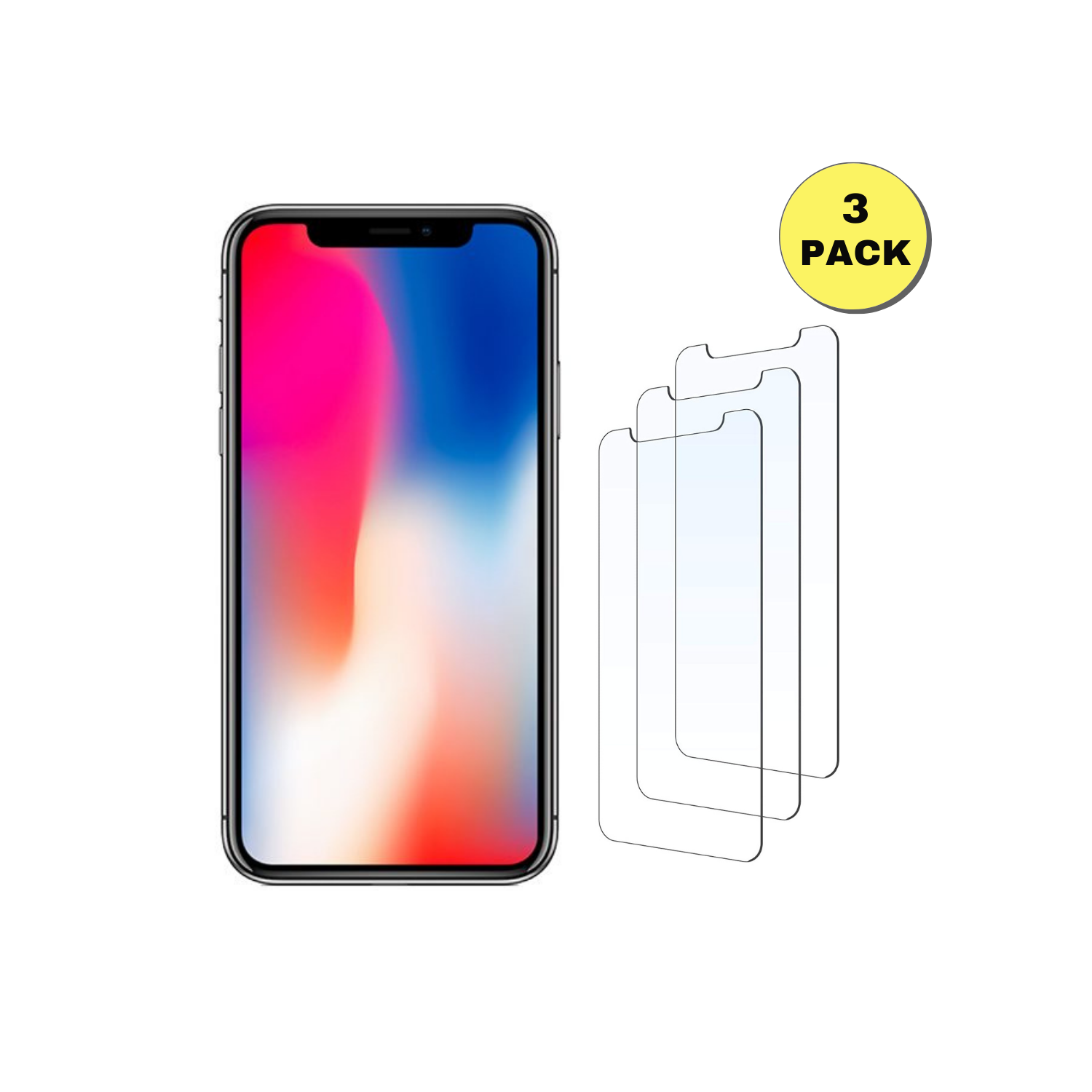 3 Pack Premium Tempered Glass for iPhone Screen Protector for iPhone