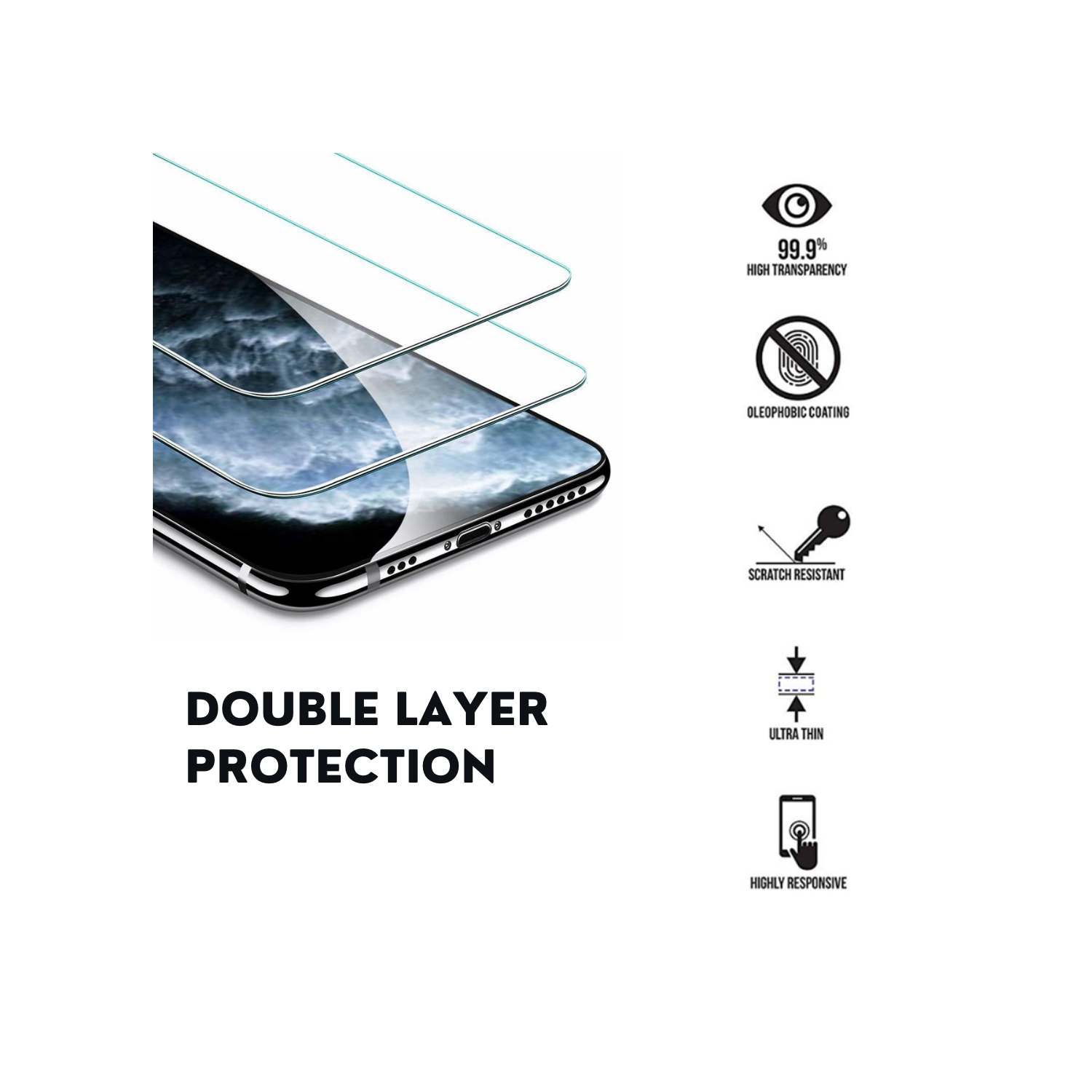 3 Pack Premium Tempered Glass for iPhone Screen Protector for iPhone