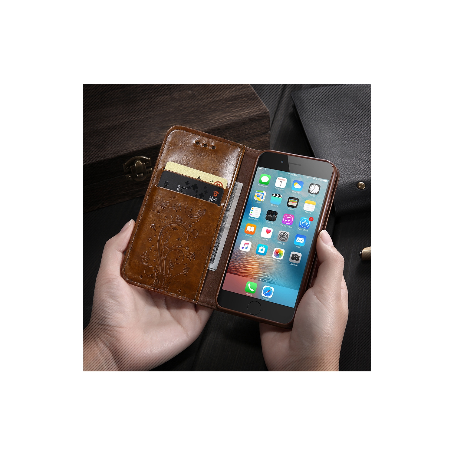 Étui-portefeuille magnétique en cuir de DORNA avec béquille à fente magnétique, étui folio rabattable et antichoc pour Galaxy NOTE 20 ULTRA DE