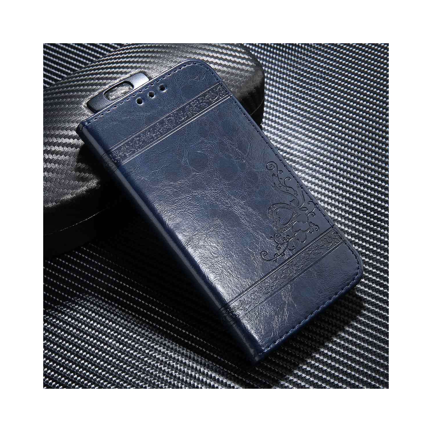 Étui portefeuille magnétique en cuir avec béquille magnétique/étui folio rabattable de DORNA pour Galaxy NOTE 20 ULTRA DE Samsung - Bleu foncé