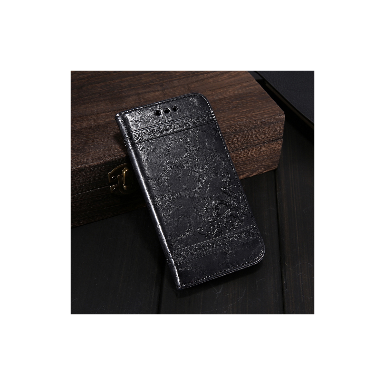 Étui-portefeuille magnétique en cuir avec béquille magnétique à rabat de DORNA pour Galaxy NOTE 20 ULTRA DE Samsung - Noir