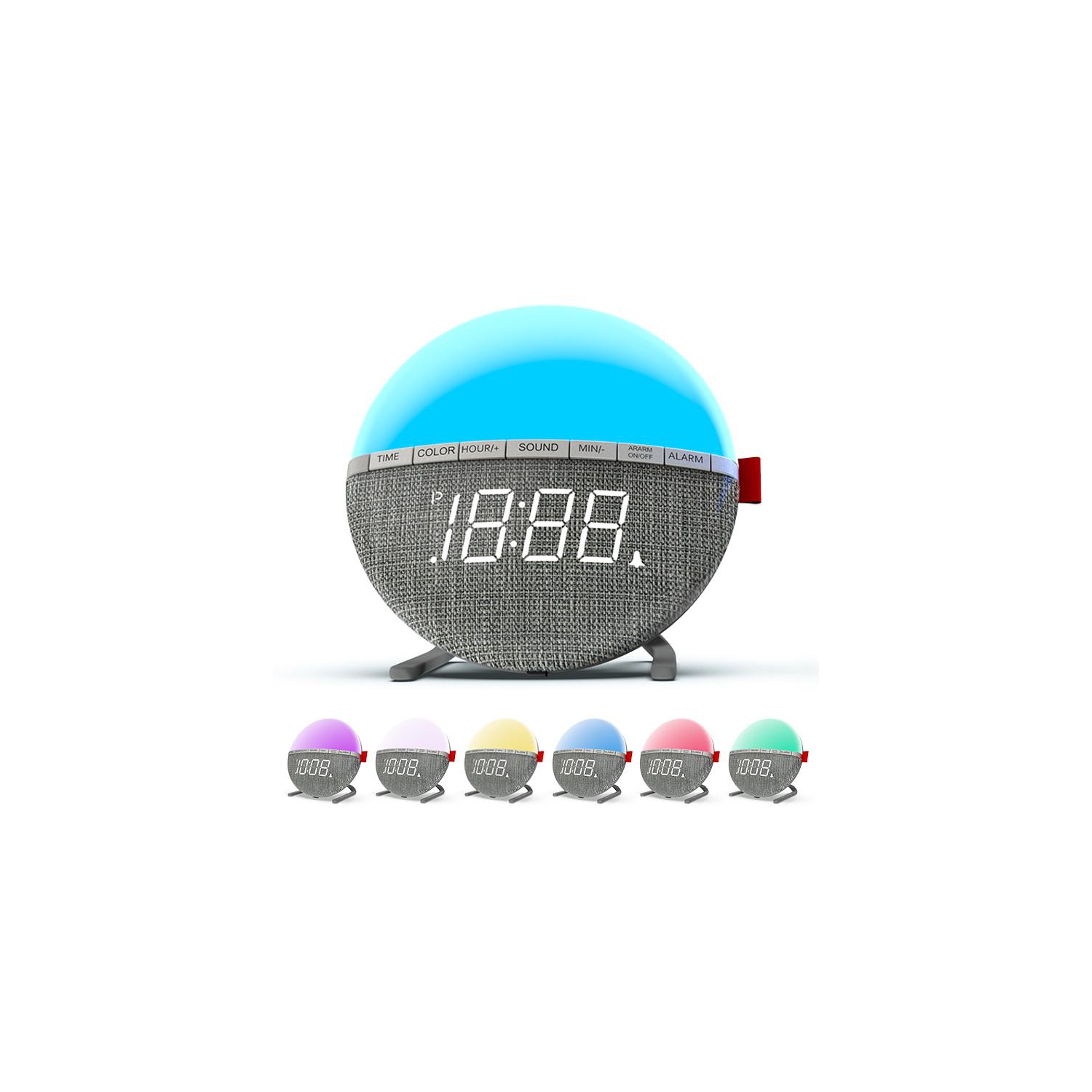 Réveille-matin numérique à 7 couleurs variables Modern de SAMA