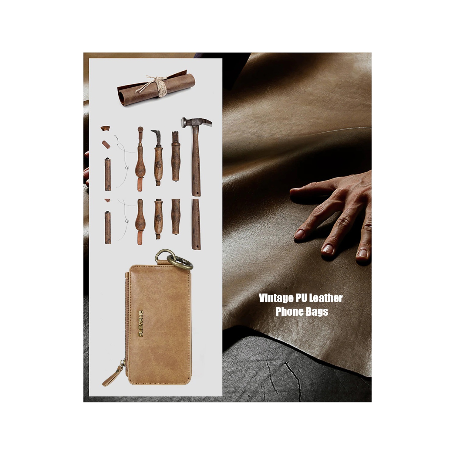 Véritable Floveme Étui portefeuille en cuir de qualité supérieure avec 16 emplacements pour carte d'identité et cartes de crédi pour iPhone 12 Pro Max