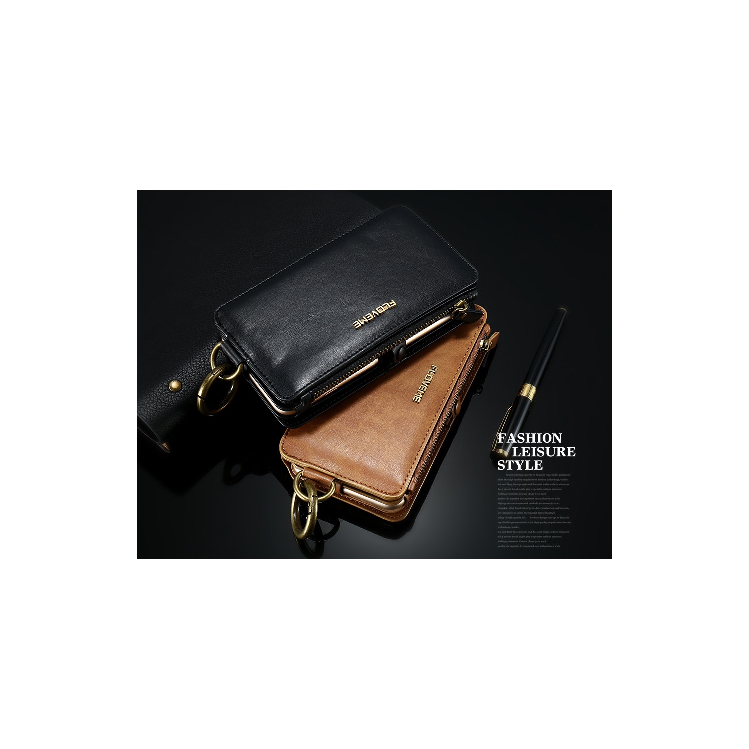 Véritable Floveme Étui portefeuille en cuir de qualité supérieure avec 16 emplacements pour carte d'identité et cartes de crédi pour iPhone 12 et 12