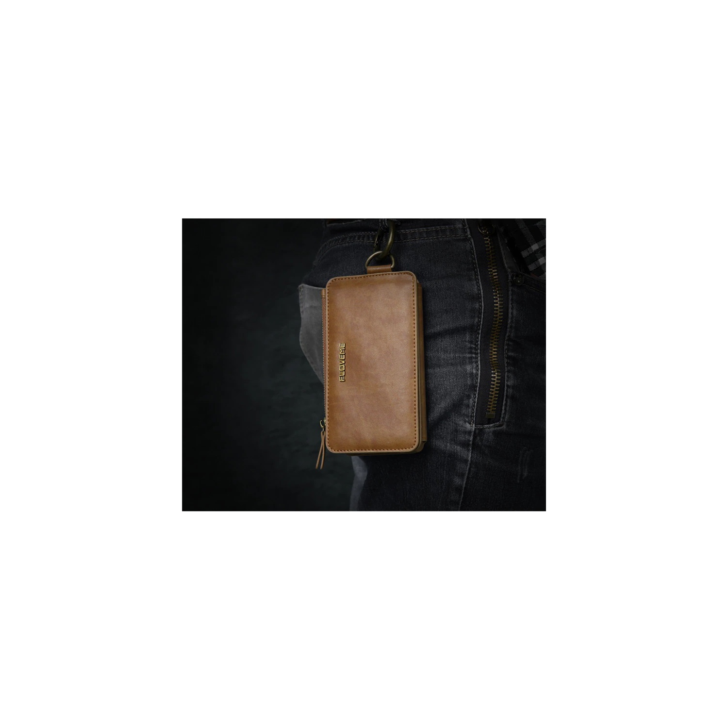 Véritable Floveme Étui portefeuille en cuir de qualité supérieure avec 16 emplacements pour carte d'identité et cartes de crédi pour iPhone 12 et 12