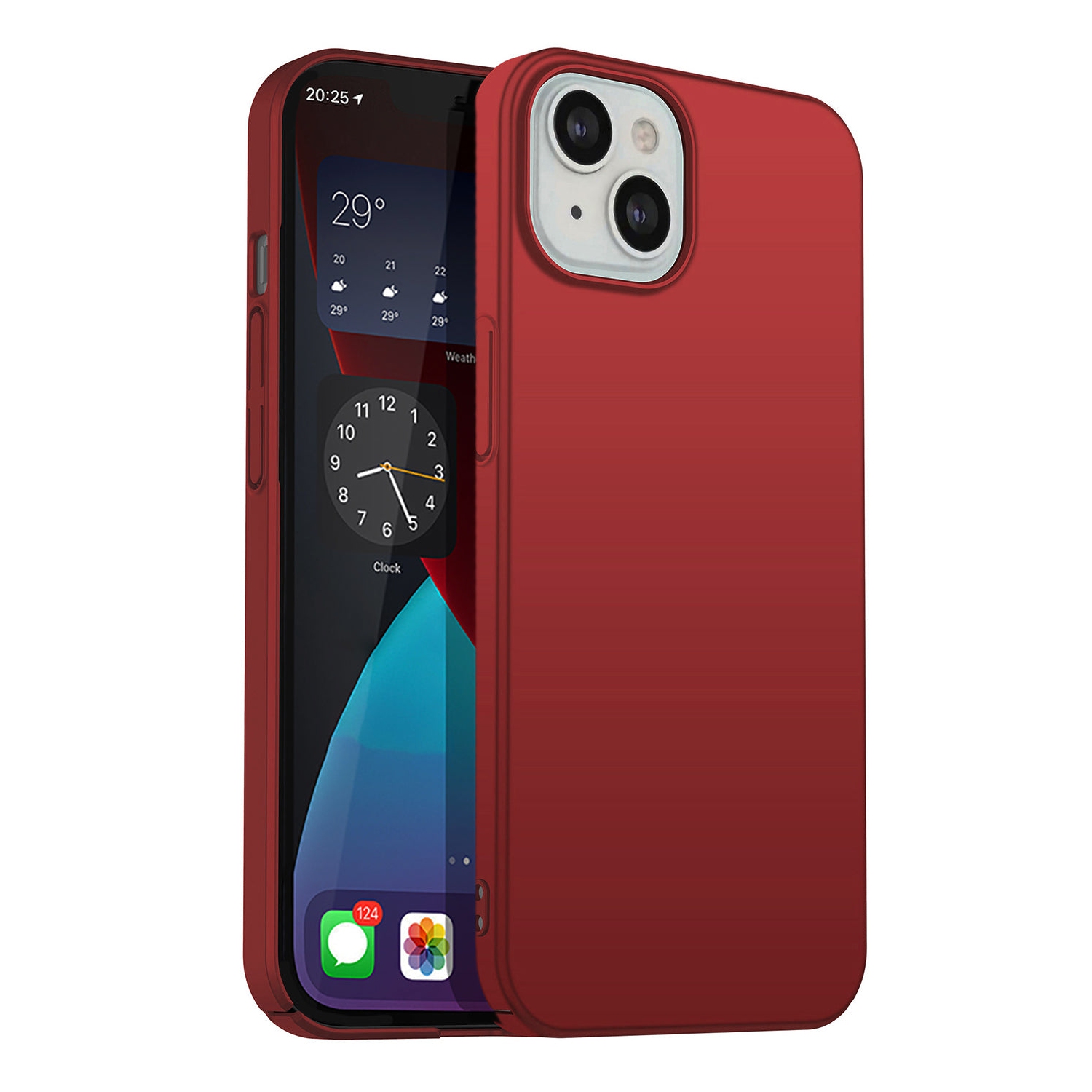 PANDACO Hard Shell Metallic Red Case for iPhone 13 Mini