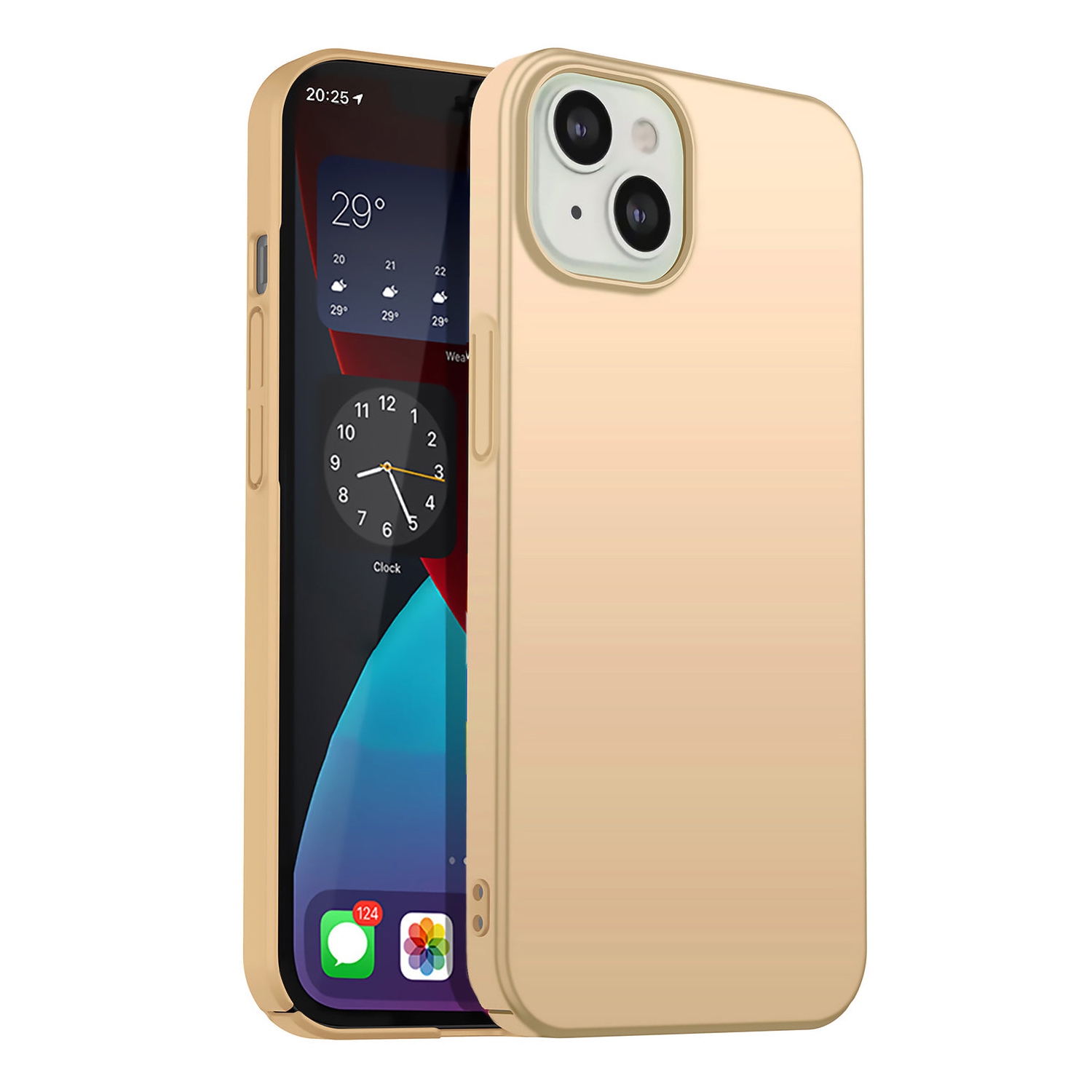 PANDACO Hard Shell Gold Case for iPhone 13 Mini
