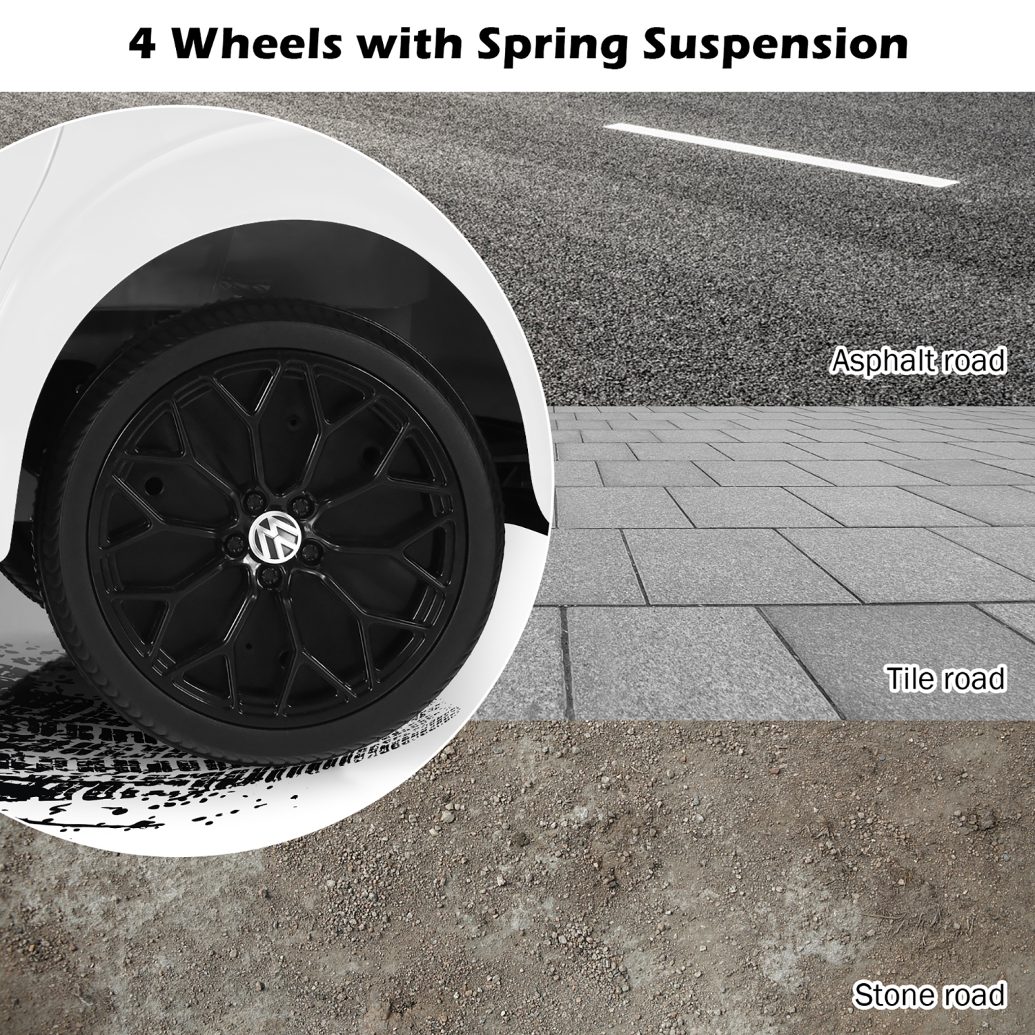 Costway 12V Kids Ride On Car Licensed Volkswagen Beetle w/ Remote Control & Music