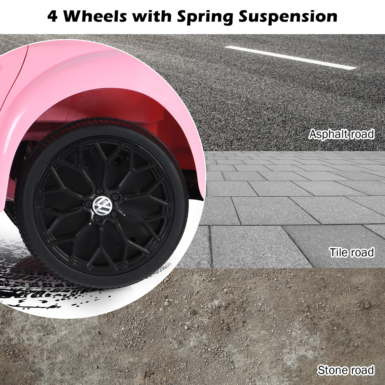 Costway 12V Kids Ride On Car Licensed Volkswagen Beetle w/ Remote Control & Music