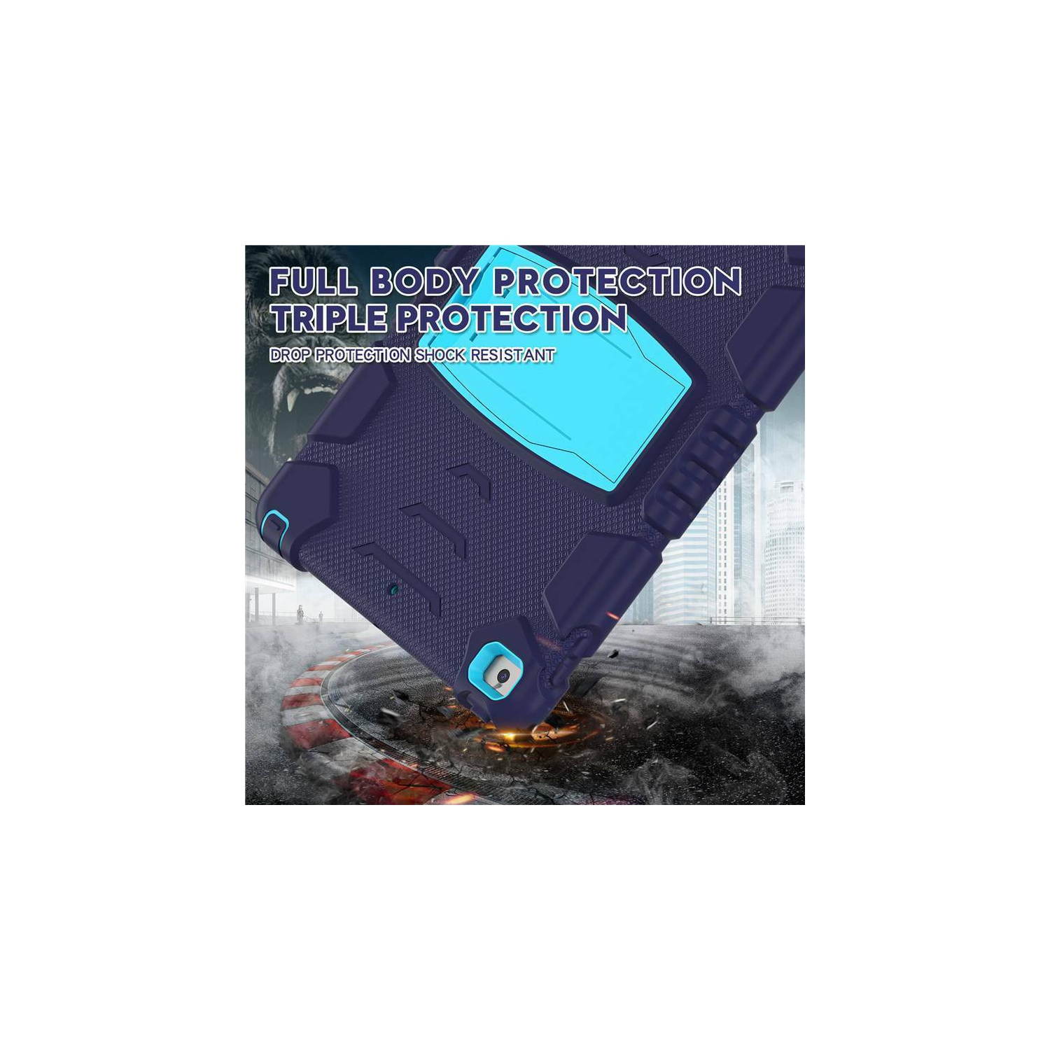 【CSmart】 Shockproof Heavy Duty Rugged Defender Case Kickstand Cover for iPad Mini 6 6th Gen. 2021, Mint