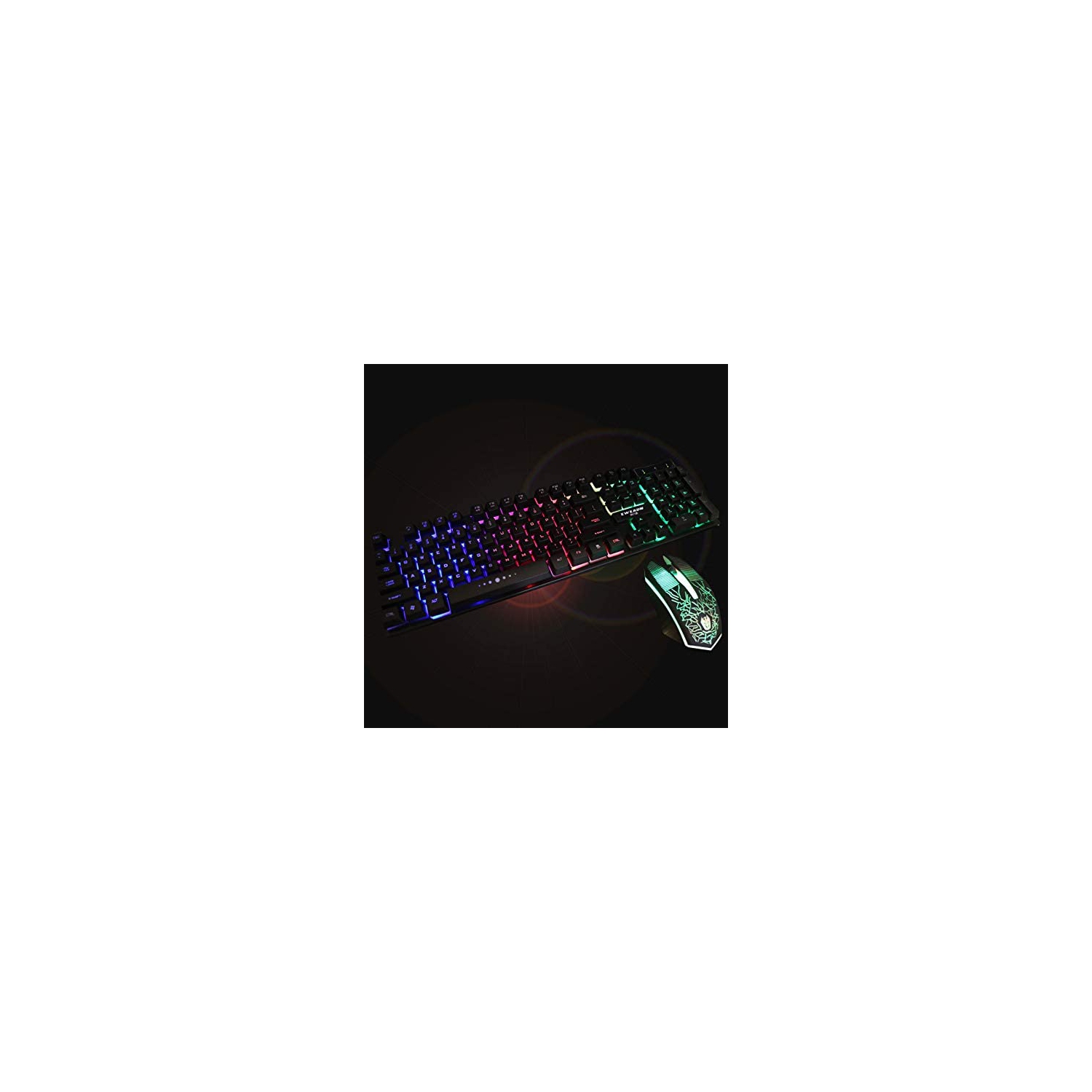 Clavier et souris USB avec fil SAMA Combo RGB Gaming 104 touches silencieuses au chocolat