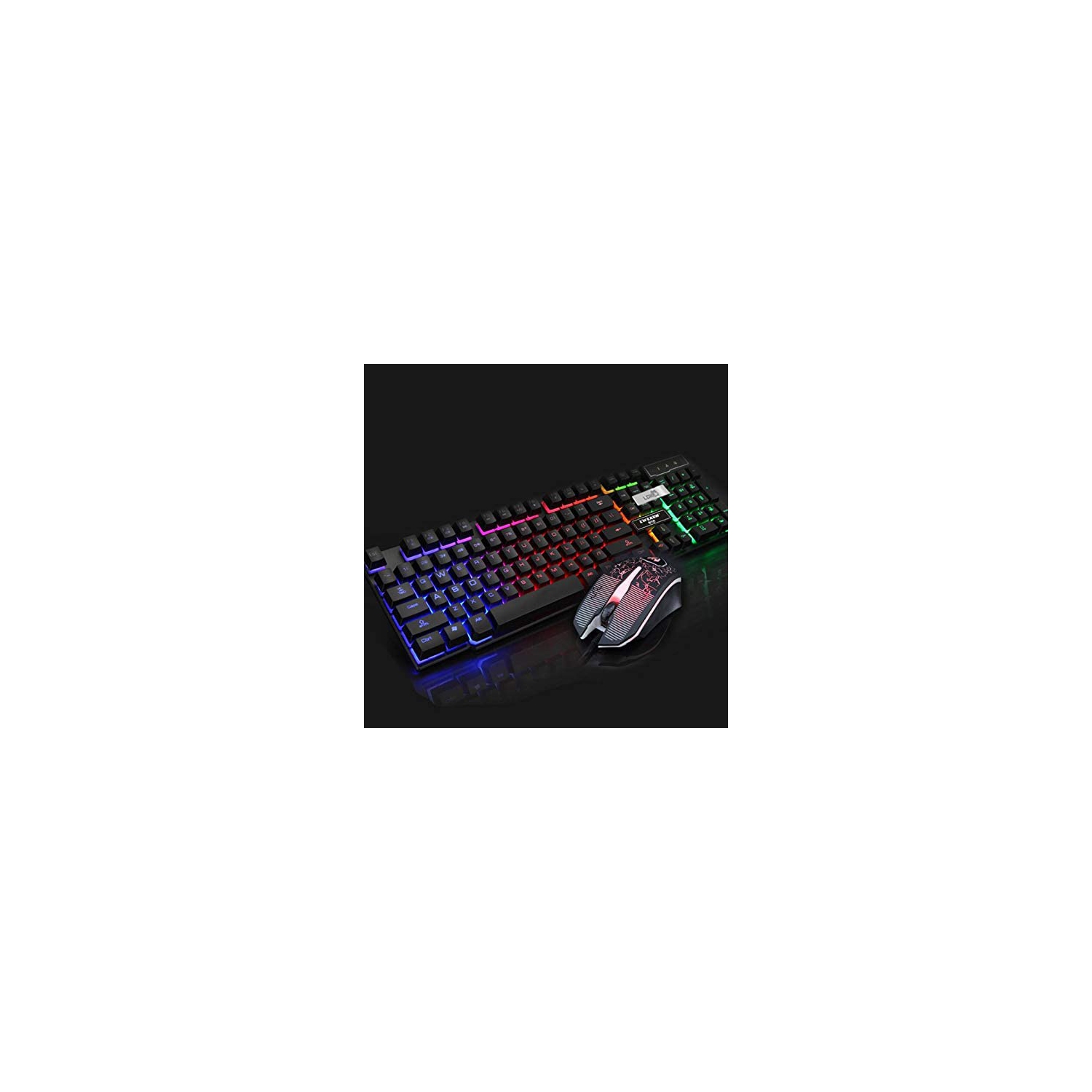 Clavier et souris USB avec fil SAMA Combo RGB Gaming 104 touches silencieuses au chocolat