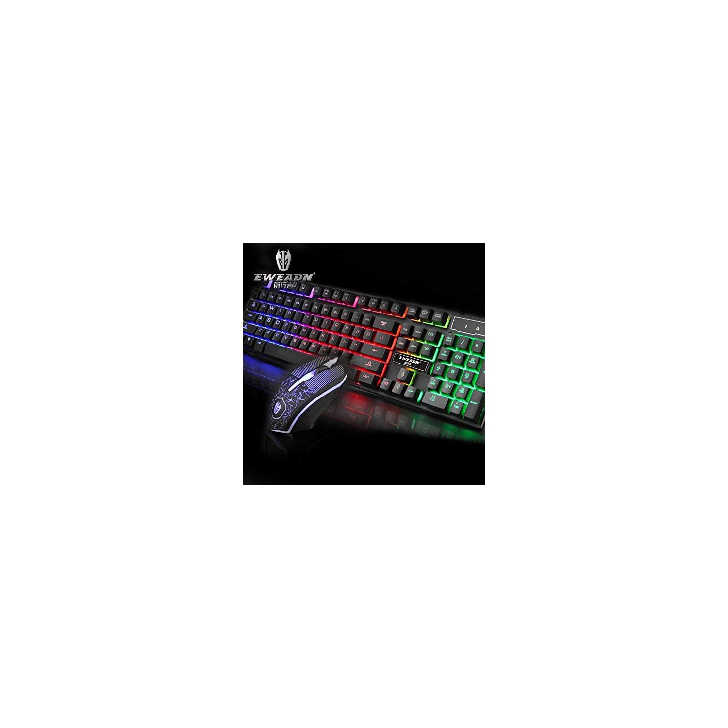 Clavier et souris USB avec fil SAMA Combo RGB Gaming 104 touches silencieuses au chocolat