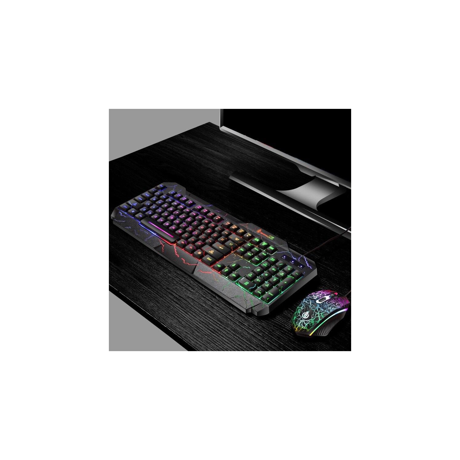 Ensemble clavier et souris de jeu SAMA, clavier et souris de jeu USB à rétroéclairage coloré Crack