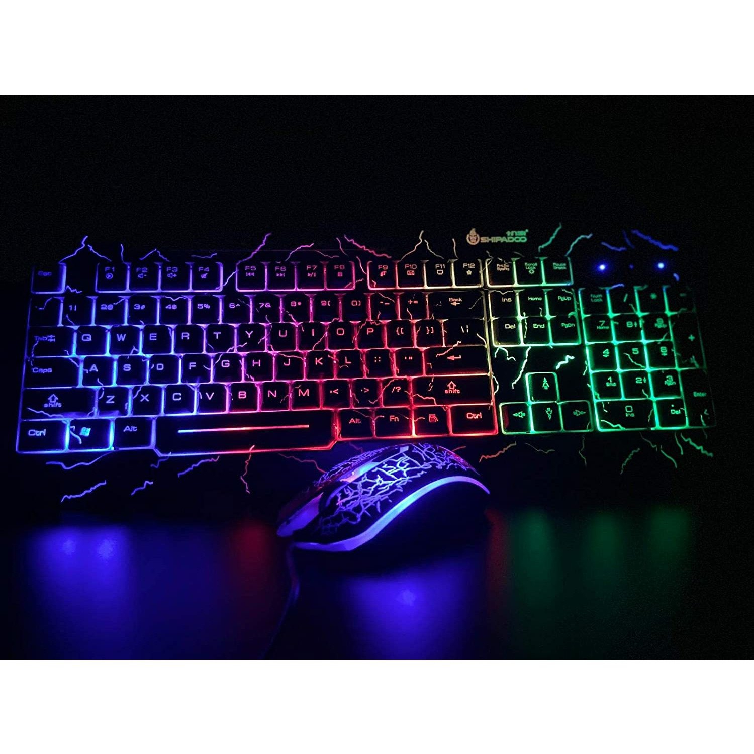 Ensemble clavier et souris de jeu SAMA, clavier et souris de jeu USB à rétroéclairage coloré Crack