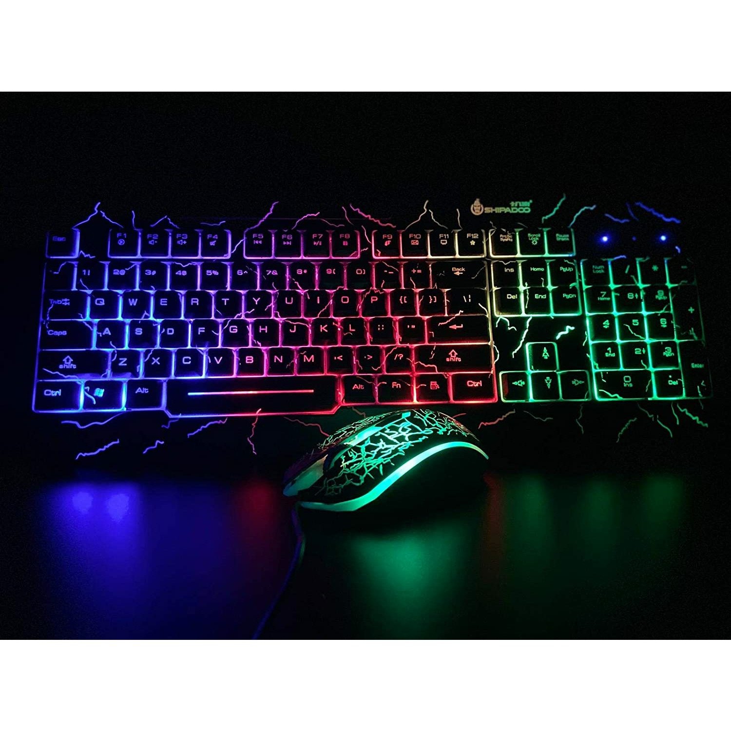 Ensemble clavier et souris de jeu SAMA, clavier et souris de jeu USB à rétroéclairage coloré Crack