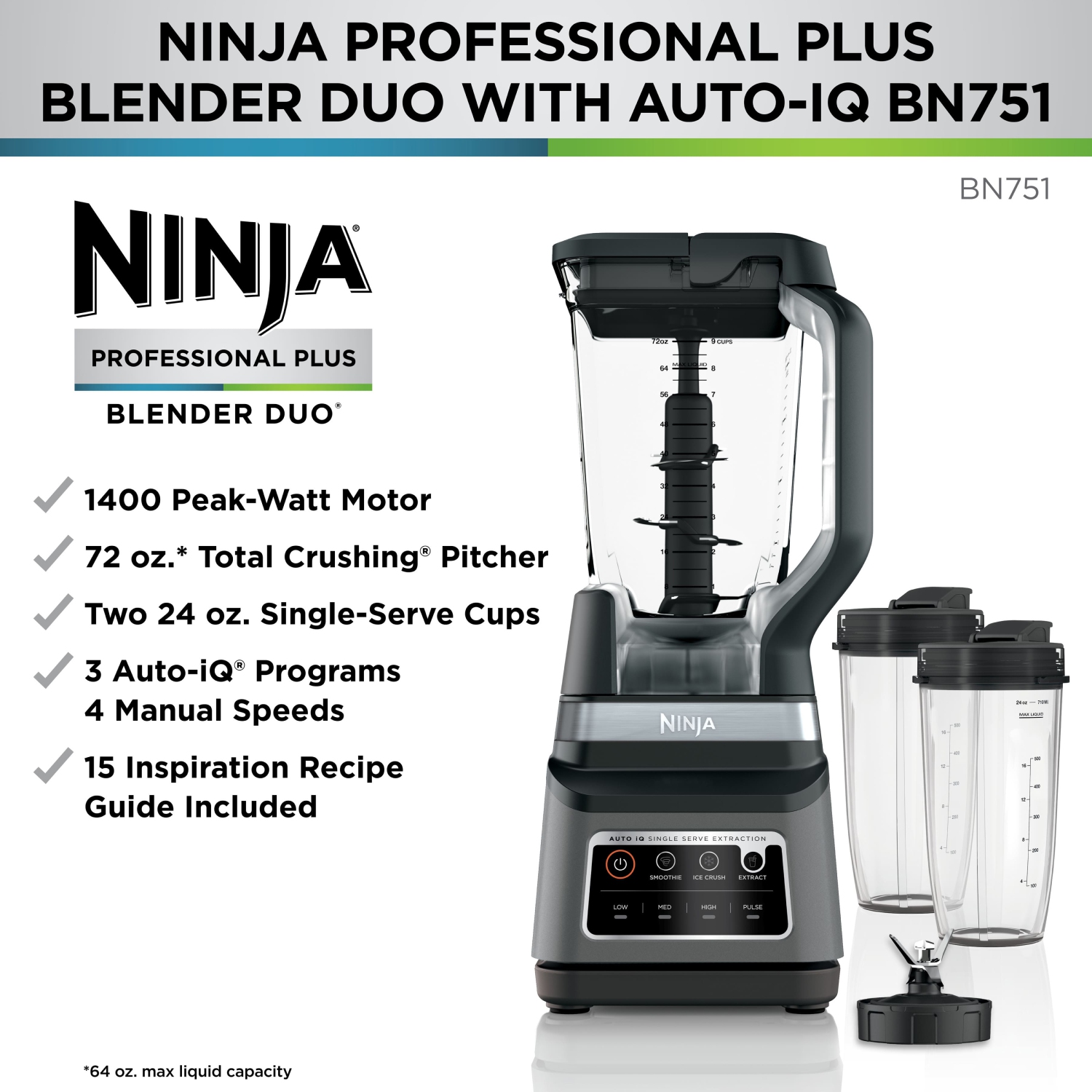 Ninja® Professional Plus Blender DUO® with Auto-iQ®