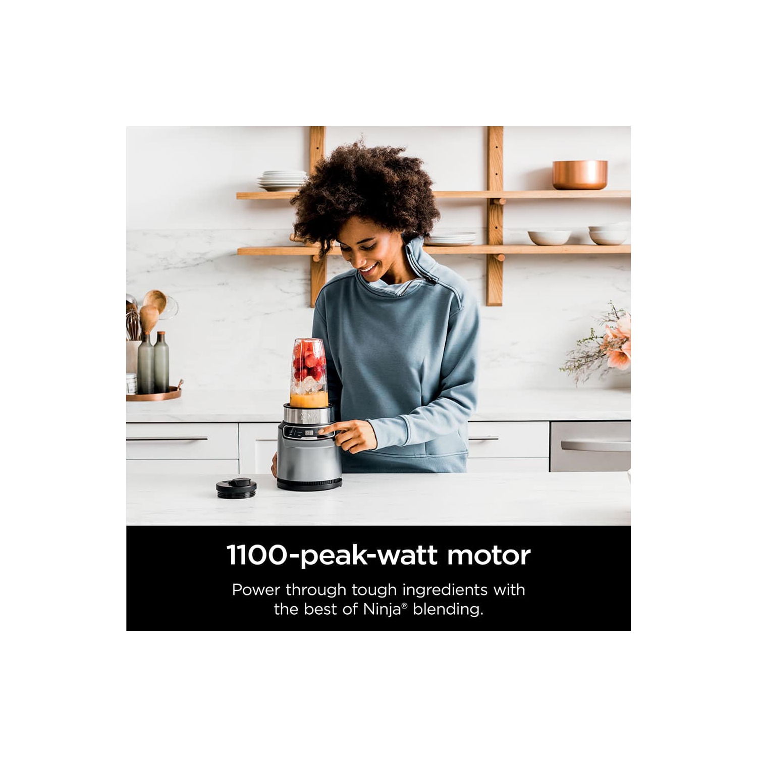 Ninja® Nutri-Blender Pro with Auto-iQ®, 1100-Peak-Watt, Personal Blender