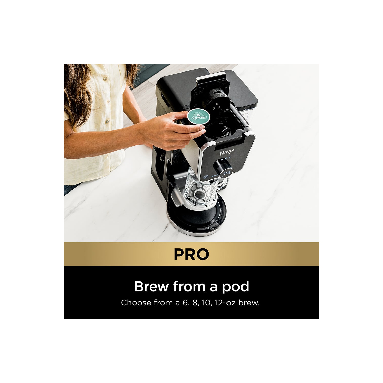 Cafetière spécialisée DualBrew Pro CFP301 de Ninja®, une tasse, compatible avec les dosettes K-Cup et la cafetière à filtre 12 tasses