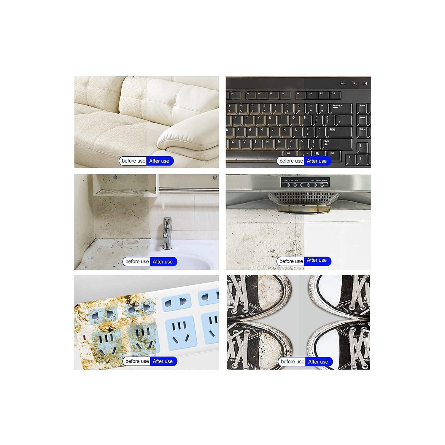 Ensemble de 100 tampons éponge à effacer en mélamine, très grand, multi-surfaces, éponge à récurer non rayure pour la cuisine, la voiture, l'évier,