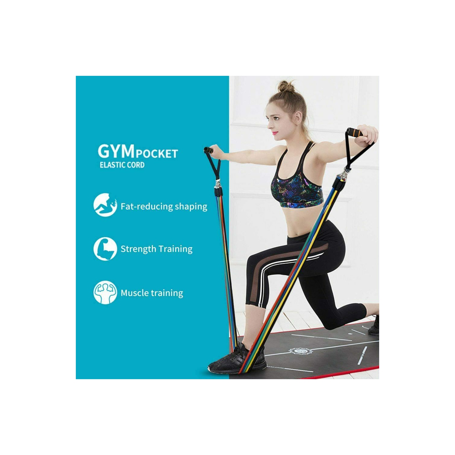 Ensemble de bandes de résistance et d'exercice, bandes d'entraînement avec différents niveaux de résistance pour les sports d'intérieur et