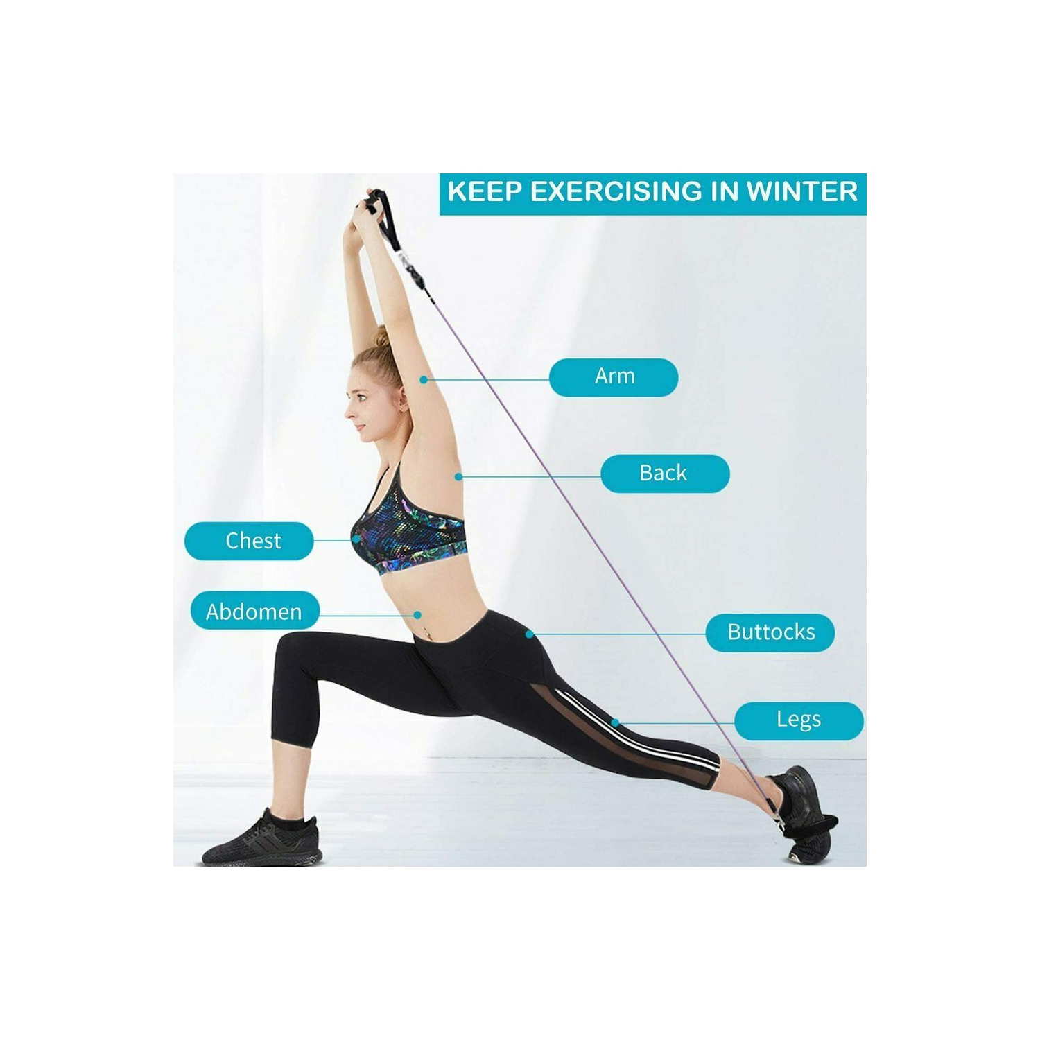 Ensemble de bandes de résistance et d'exercice, bandes d'entraînement avec différents niveaux de résistance pour les sports d'intérieur et