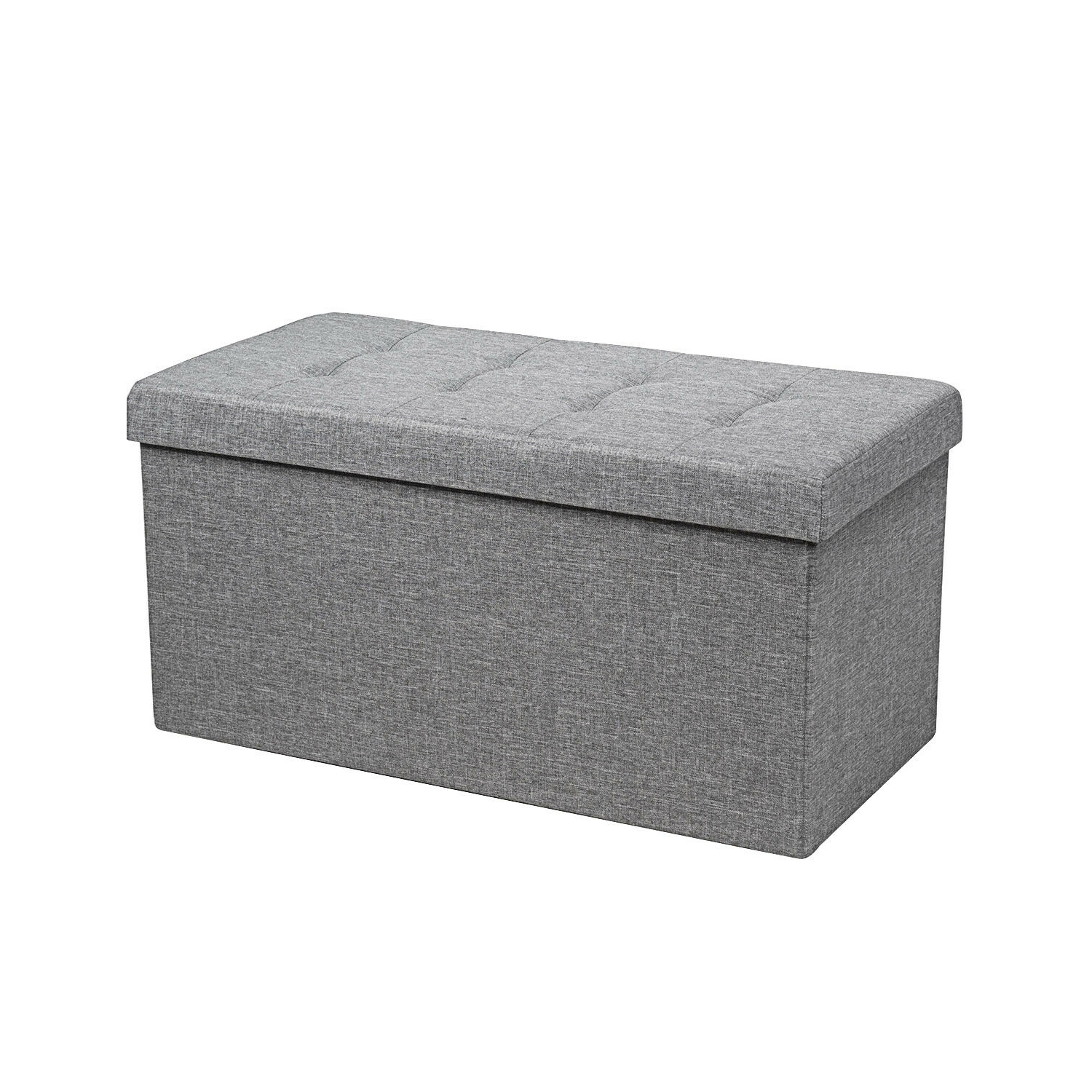 Ce coffre à jouets pliable de 31.5 po en tissu gris avec bac de rangement amovible de TopBuy