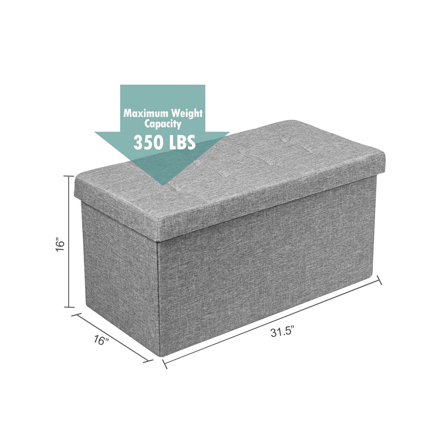 Ce coffre à jouets pliable de 31.5 po en tissu gris avec bac de rangement amovible de TopBuy