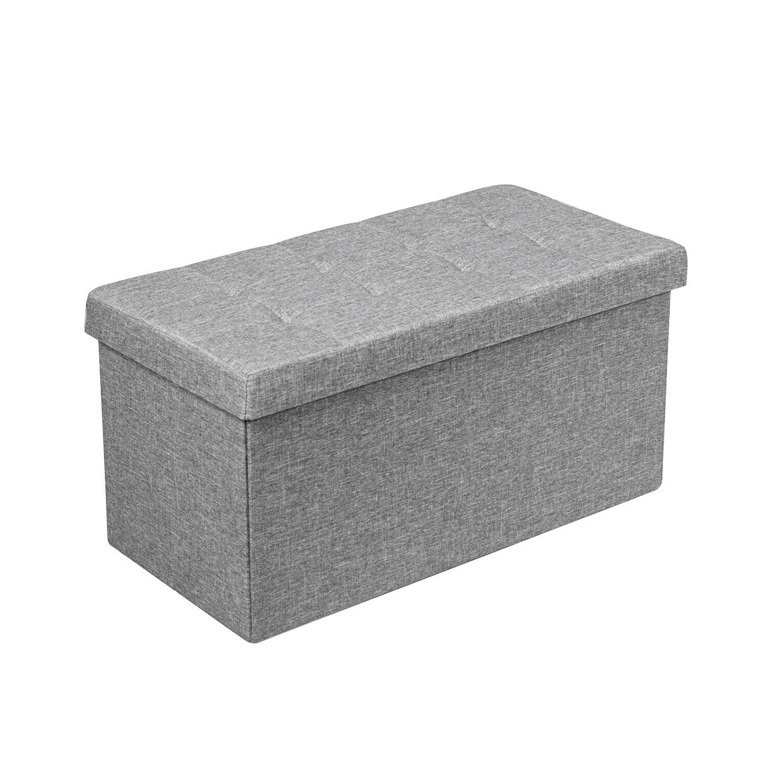 Ce coffre à jouets pliable de 31.5 po en tissu gris avec bac de rangement amovible de TopBuy