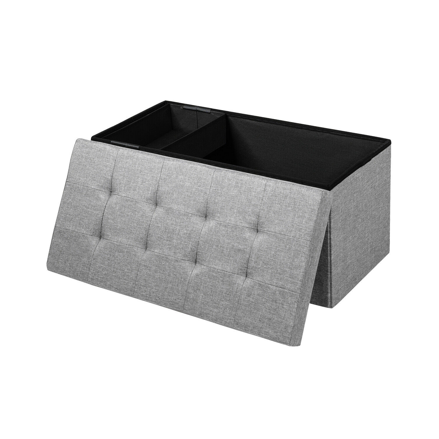 Ce coffre à jouets pliable de 31.5 po en tissu gris avec bac de rangement amovible de TopBuy
