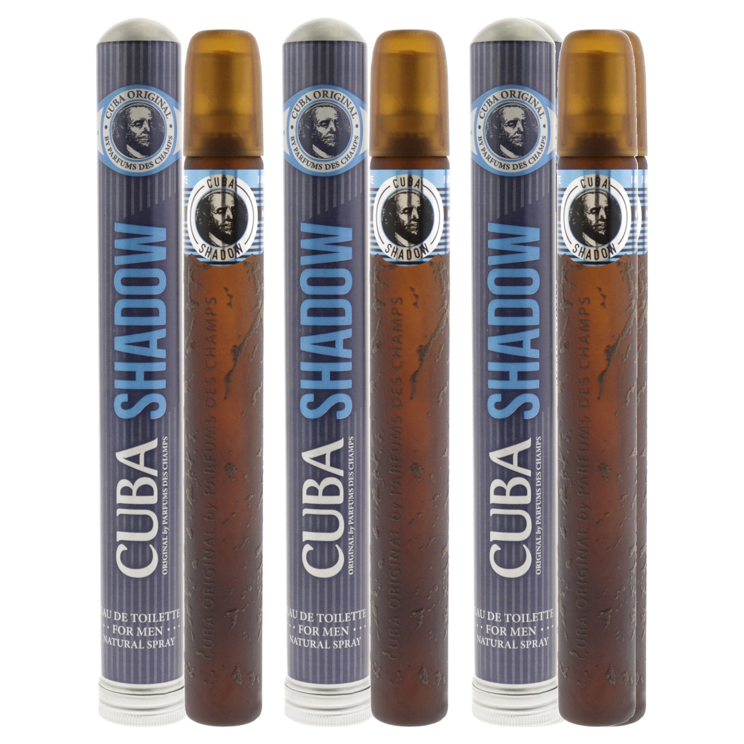 Cuba Shadow by Cuba for Men - 1.17 oz EDT Spray - Pack of 3