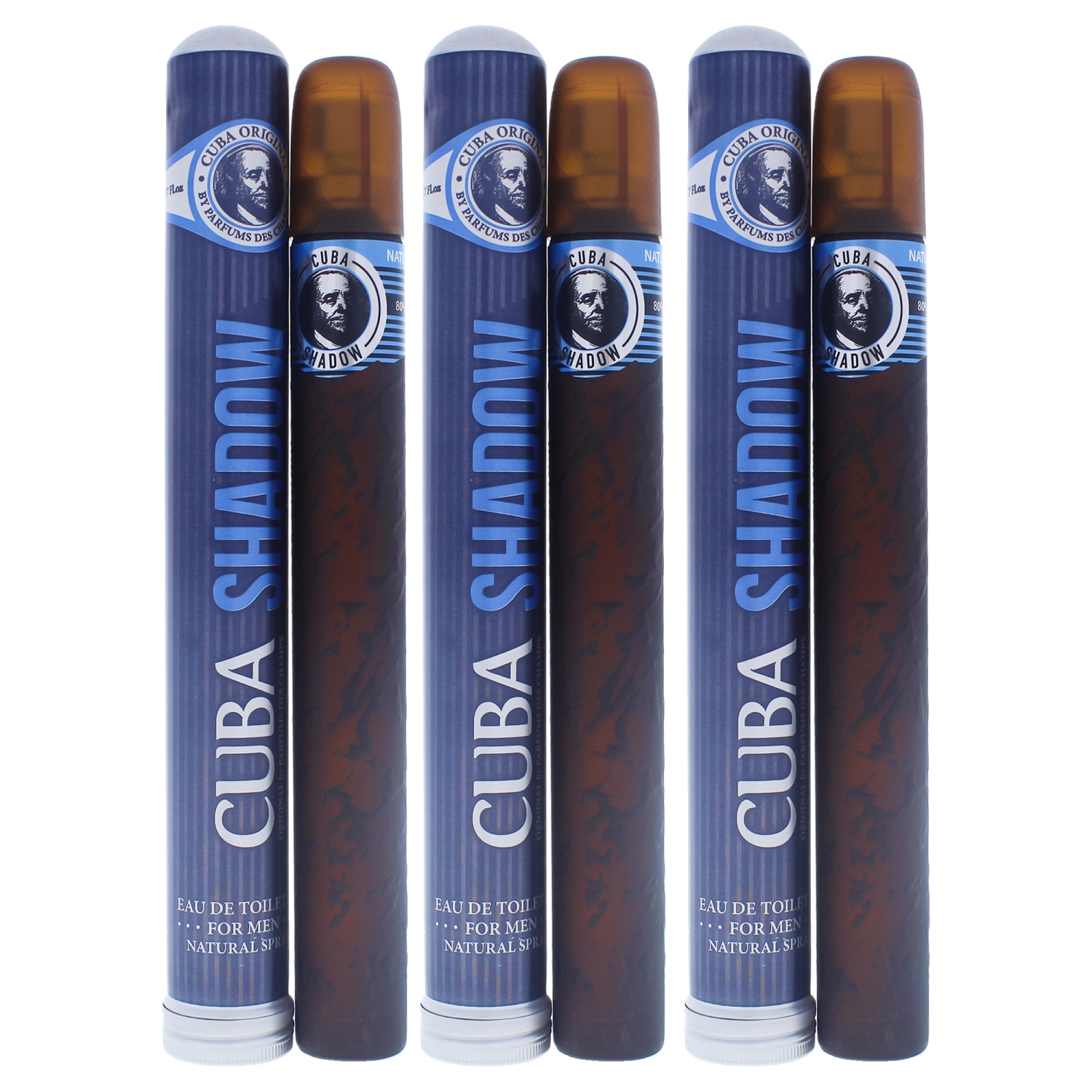 Cuba Shadow by Cuba for Men - 1.17 oz EDT Spray - Pack of 3
