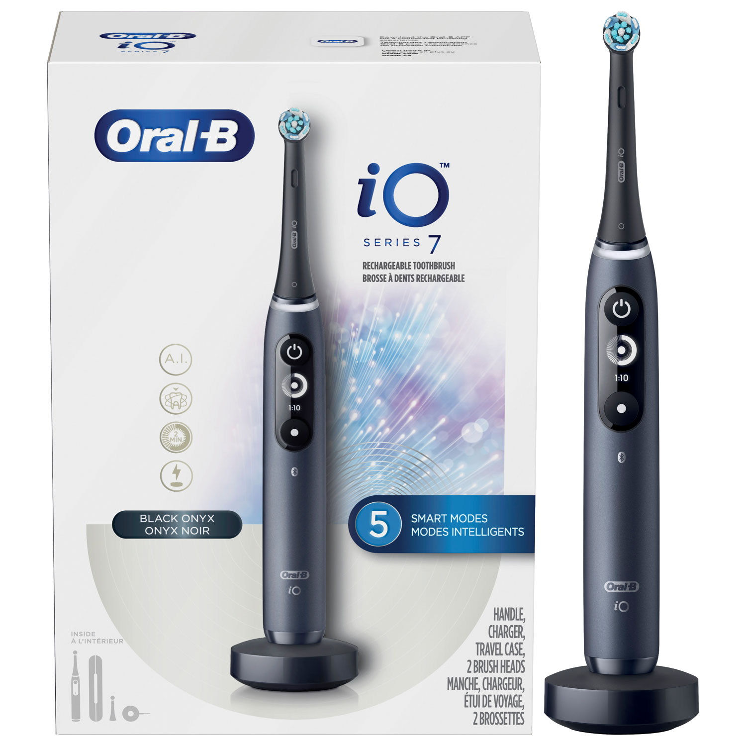 Oral-B iO Series 7 Smart Electric Toothbrush - Black Onyx | Best