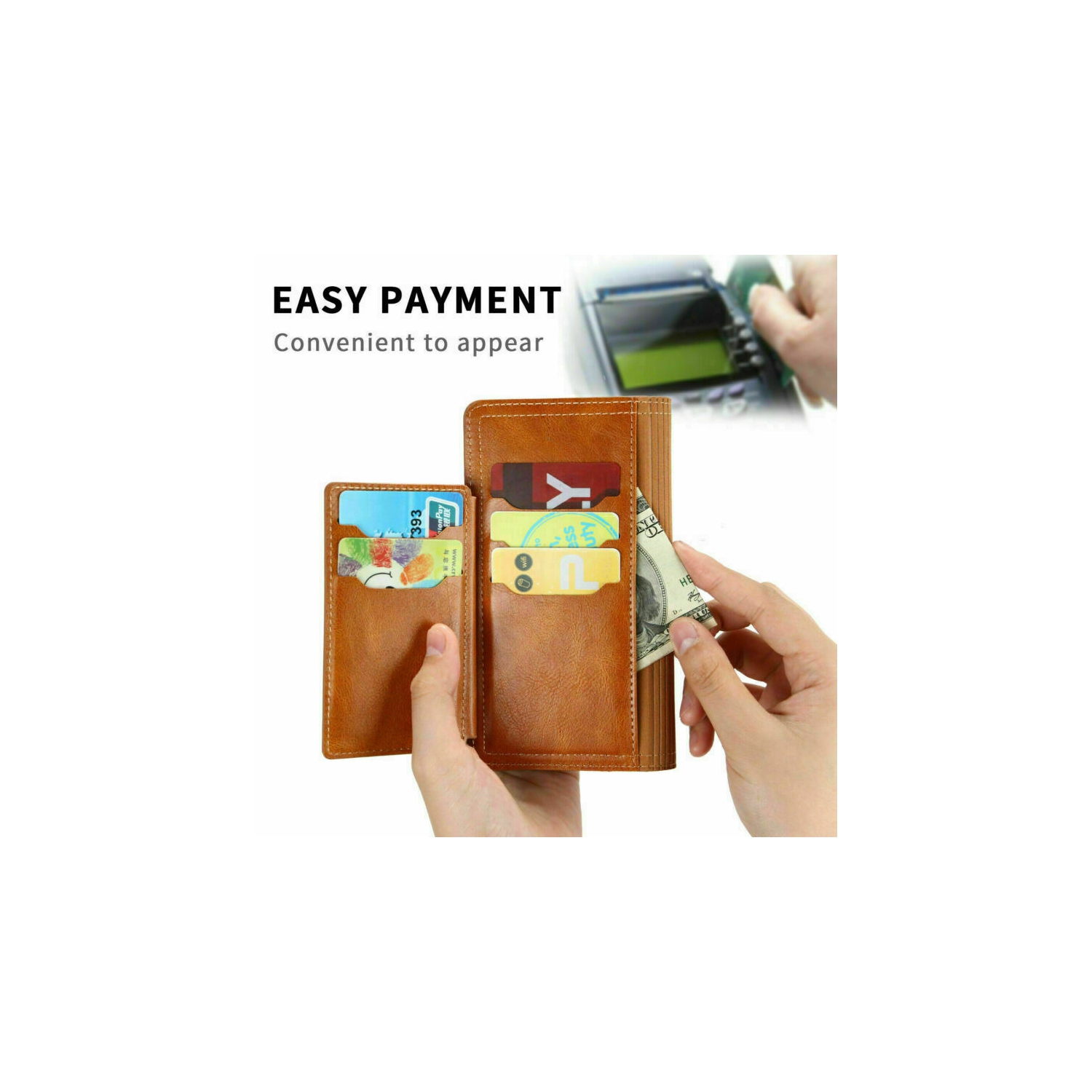 PIERO – Étui portefeuille à fermeture à glissière avec porte-carte à rabat en cuir de qualité supérieure pour Galaxy Note 20 Ultra de Samsung – Orange