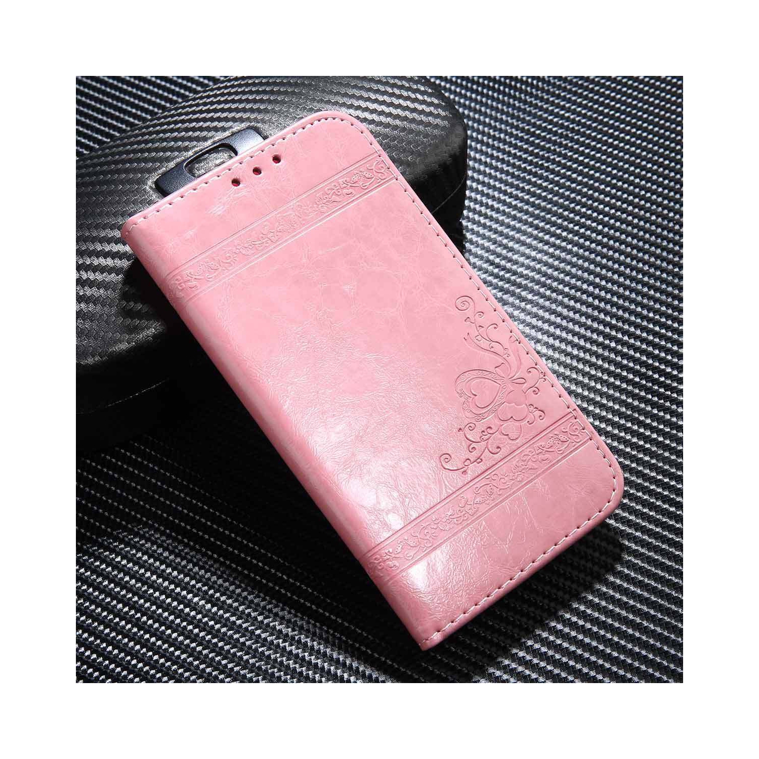 DORNA Leather Magnetic Wallet Case with Card Slots Kickstand Magnetic Closure Shockproof Flip Folio Book Case Cover for iPhone 13 PRO MAX -Pink (FREE SHIPPING)