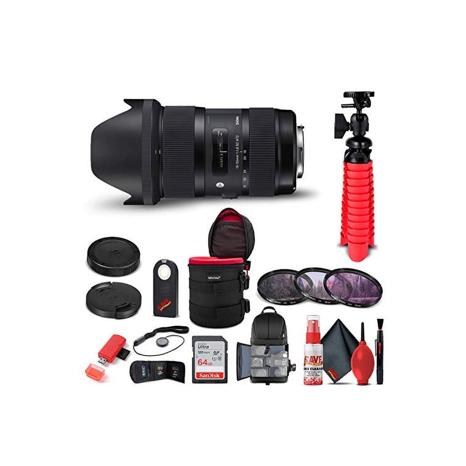 Sigma 18-35mm f/1.8 DC HSM Art Lens for Nikon F Bundle