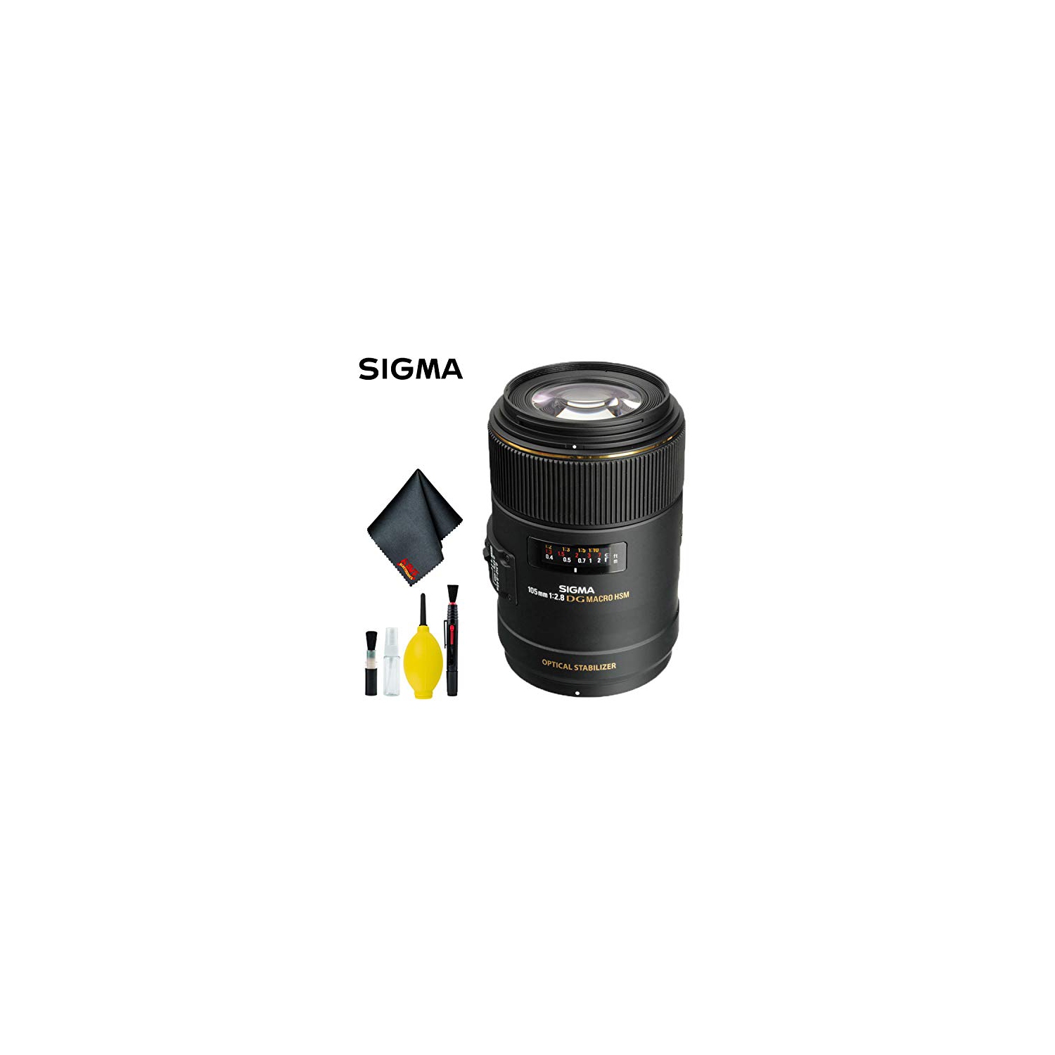 Sigma 105mm f/2.8 EX DG OS HSM Macro Lens for Nikon F Standard Bundle