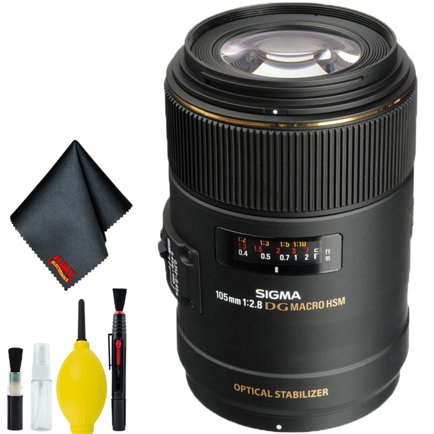 Sigma 105mm f/2.8 EX DG OS HSM Macro Lens for Nikon F Standard Bundle