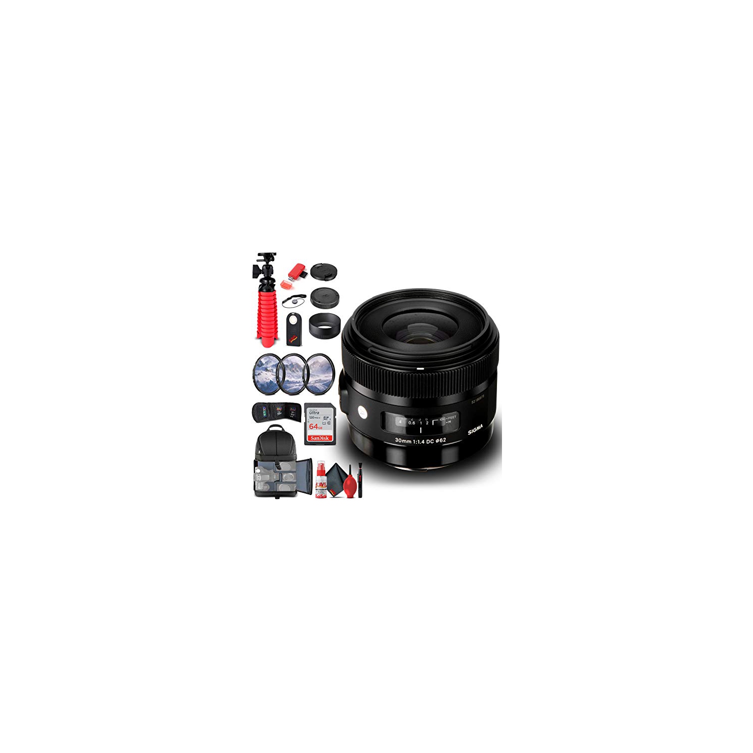 Sigma 30mm f/1.4 DC HSM Art Lens for Canon EF Bundle
