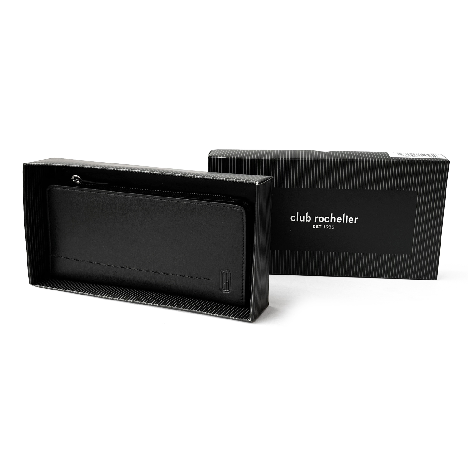 Club Rochelier Slim Ladies Clutch With Top Zipper Black