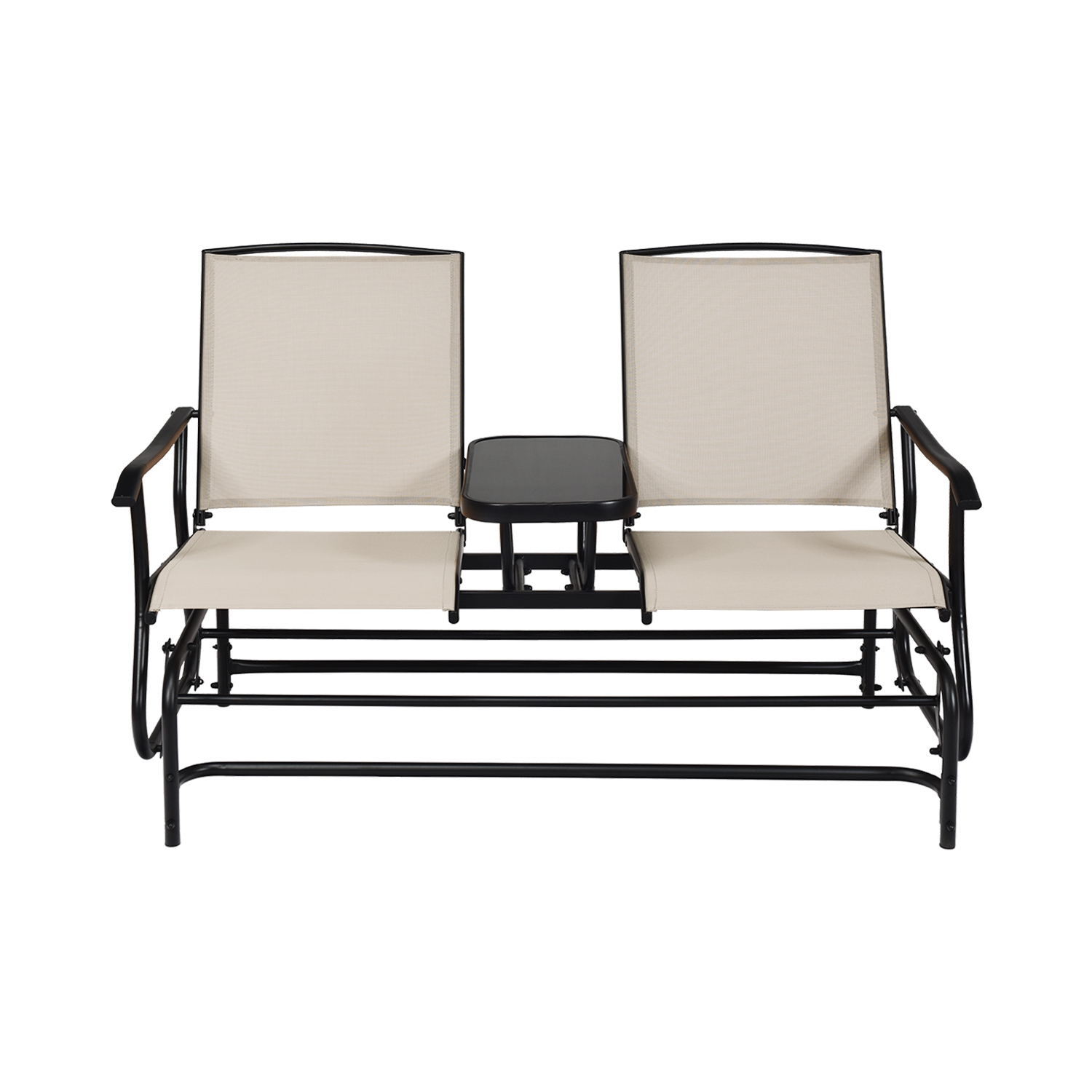 Chaise berçante extérieure double pour 2 personnes avec table centrale de PatioJoy