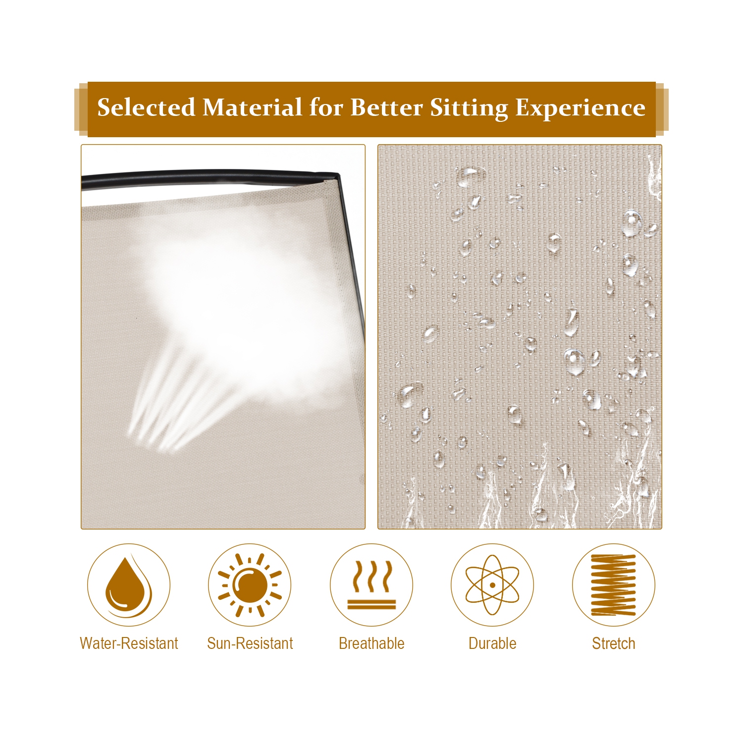 Chaise berçante extérieure double pour 2 personnes avec table centrale de PatioJoy