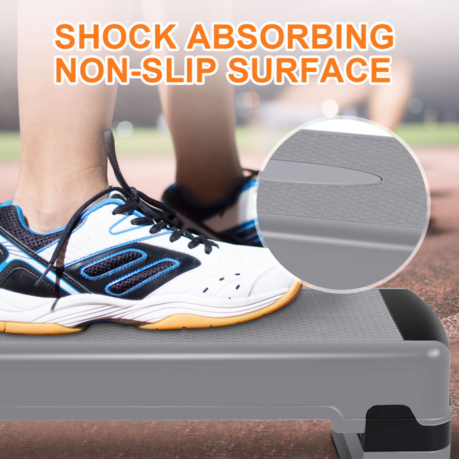 Gymax Exercise Aerobic Step Adjustable Height Step Platform w/ 4 Removable Risers