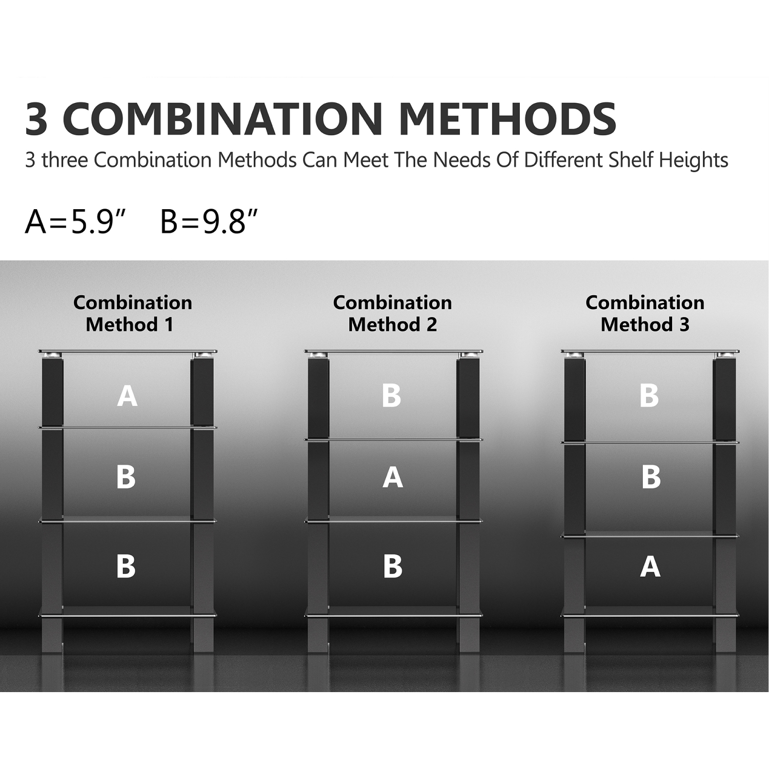 FITUEYES Stereo Stand Media Component Stand Audio Cabinet AV Shelf for TV / Xbox One/ PS4 with 4 Tier