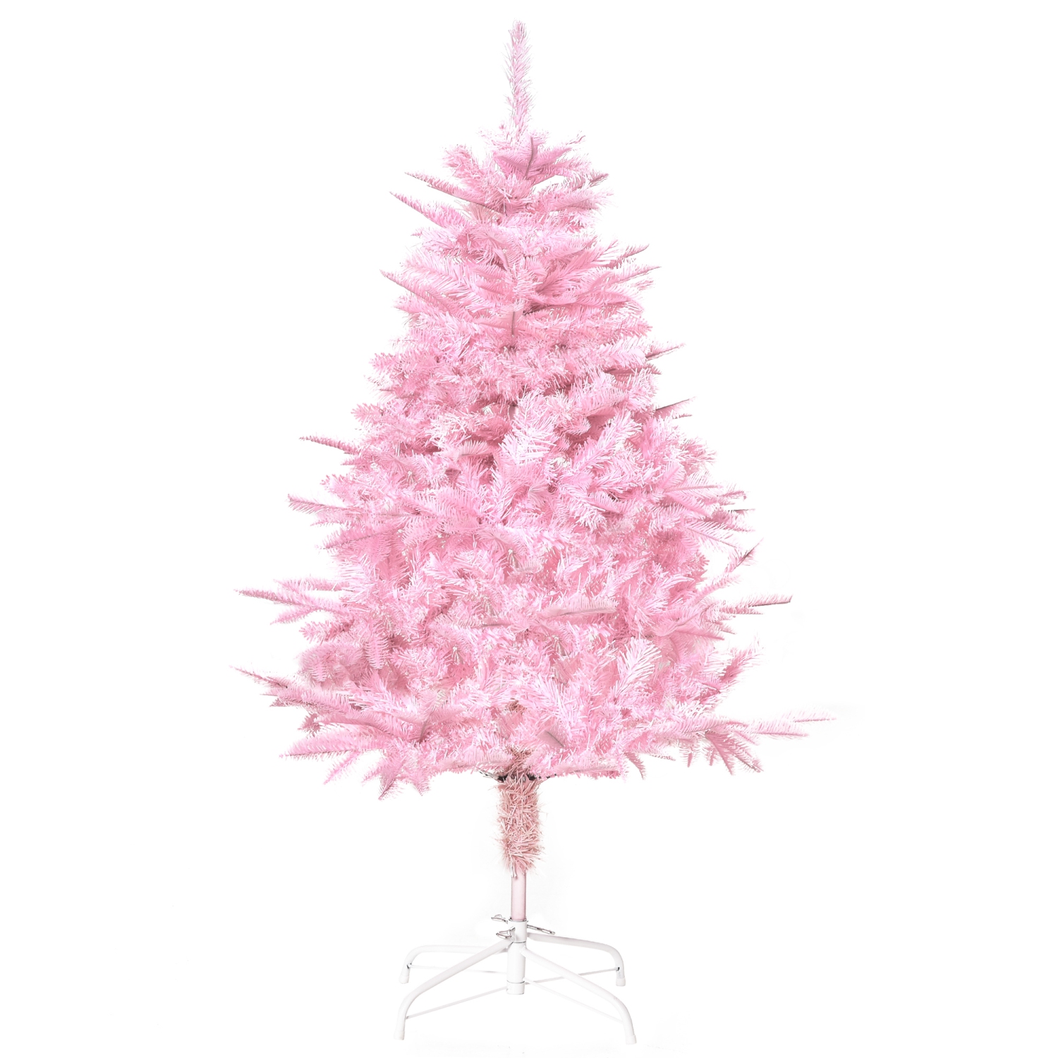 HOMCOM 4FT Artificial Christmas Tree Holiday Xmas Holiday Tree Decoration with Automatic Open for Home Party, Pink