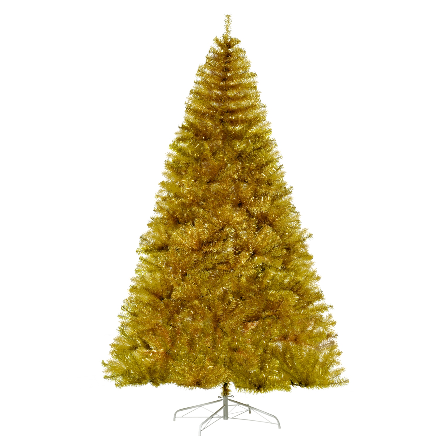 HOMCOM 7.5FT Artificial Christmas Tree Golden Xmas Tree for Holiday Carnival Party Decorations