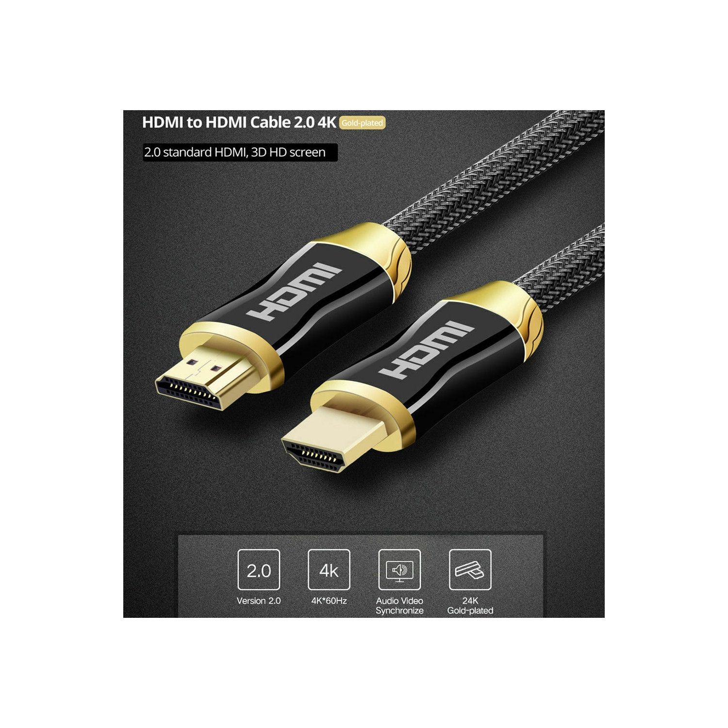 Câble HDMI ultra haute vitesse 4K Câble HDMI 15M Câble HDMI 2.0 18Gbps Compatible Fire TV 4K @ 60Hz, prise en charge 3D, fonction Ethernet, vidéo 4K