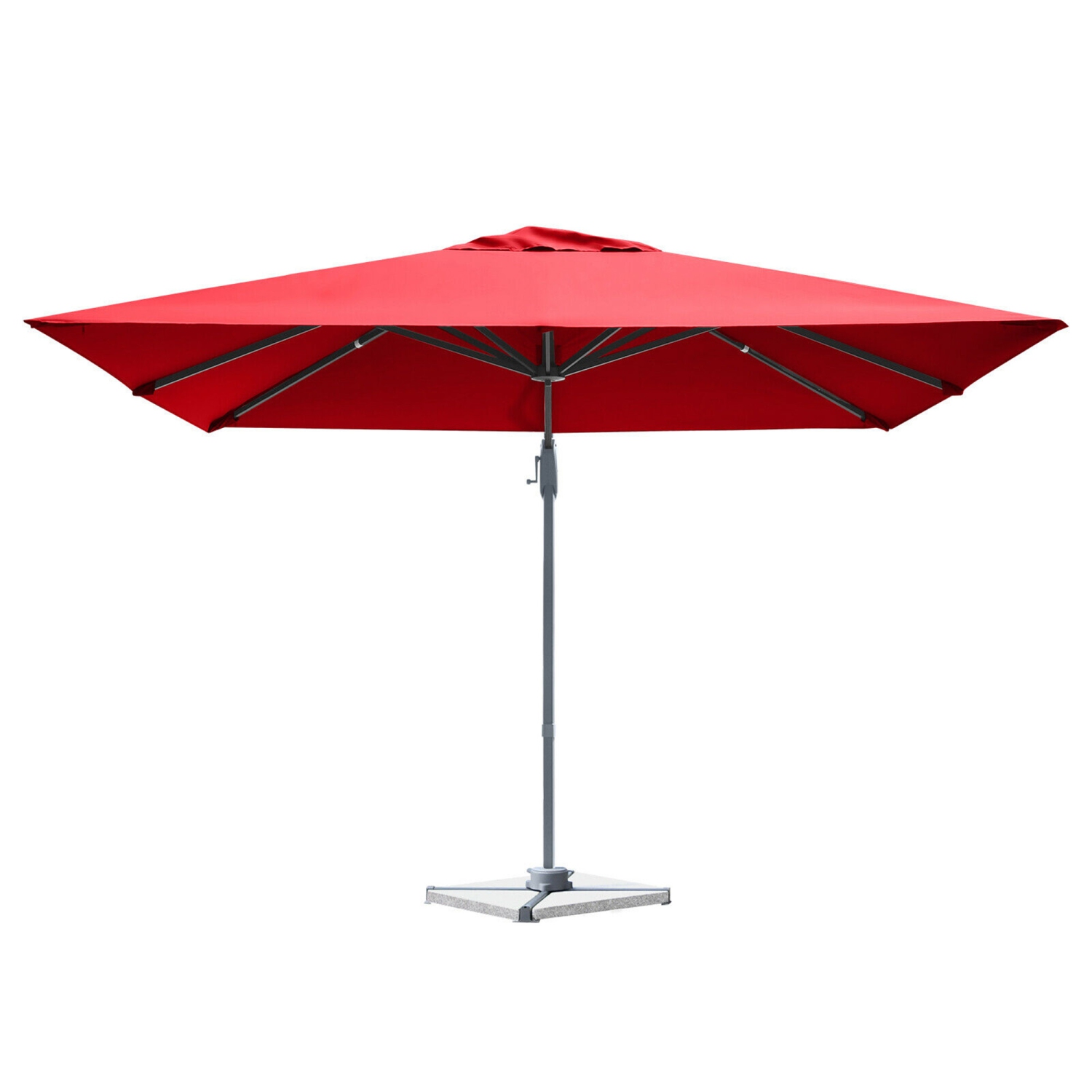 Gymax 10FT Square Offset Patio Umbrella Outdoor Aluminum Cantilever Umbrella