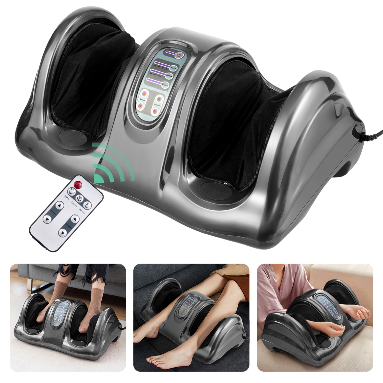 Gymax Rolling Foot Massager Shiatsu Foot Massage Machine w/ Remote Control